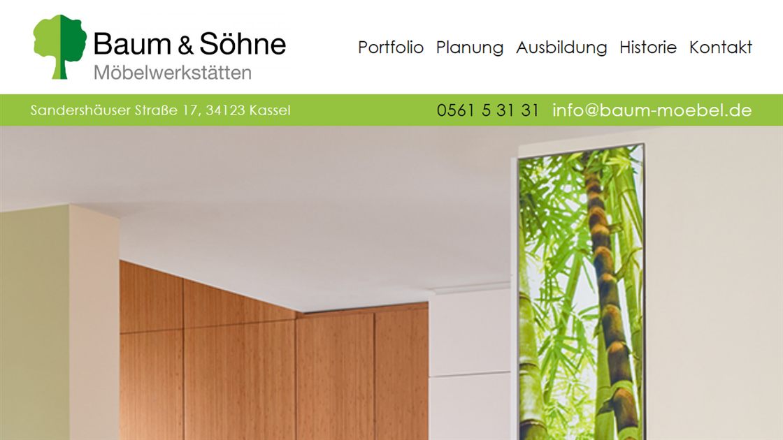 Vorschau der Website von Schreinerei Baum und Söhne